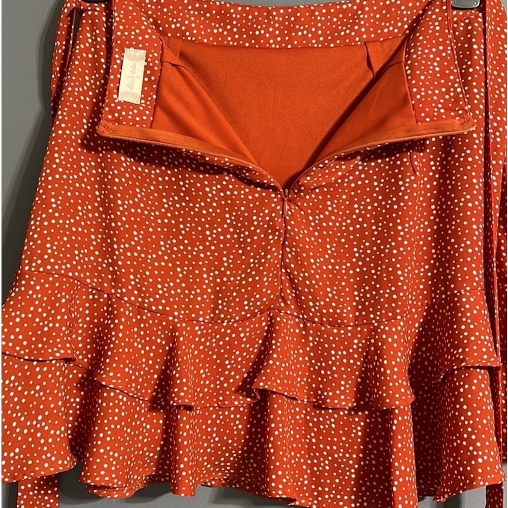 Altar'd State Burt orange polkadot skirt size small (28 waist) - Picture 3 of 5